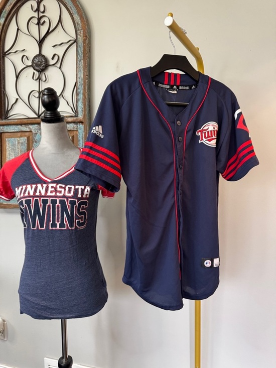 Adidas Minnesota Twins Navy & Red Baseball Jersey tshirt bundle